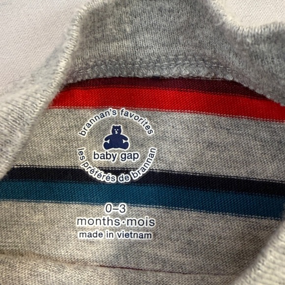 GAP Infant 3-piece Set - Navy, Gray, and Multicolor Stripes - Picture 5 of 7